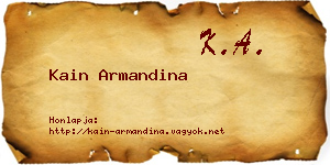 Kain Armandina névjegykártya